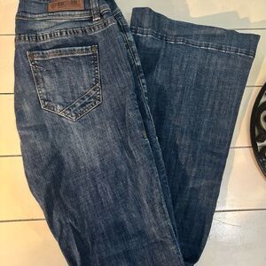 Rock & Roll Cowgirl Flare Blue Jeans Wide Leg